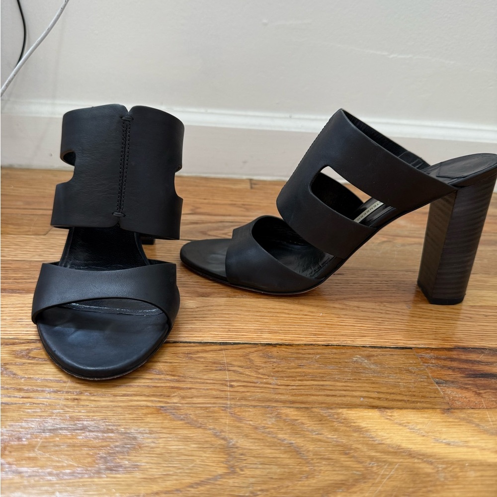 DVF Black Chunky Heels